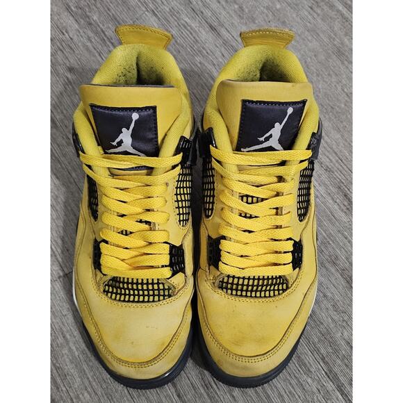 Jordan Air Jordan 4 Retro Lightning Yellow Black Men\'s Sneaker Low Top 8.5